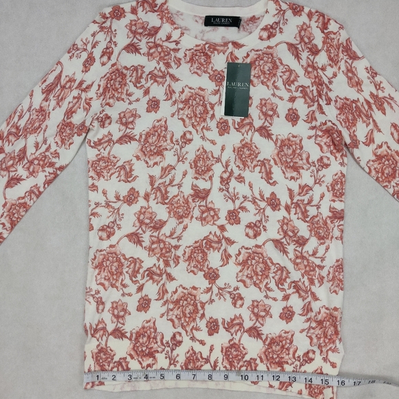 NWT Ralph Lauren Pale Cream Floral Sweater Size M - Picture 3 of 10